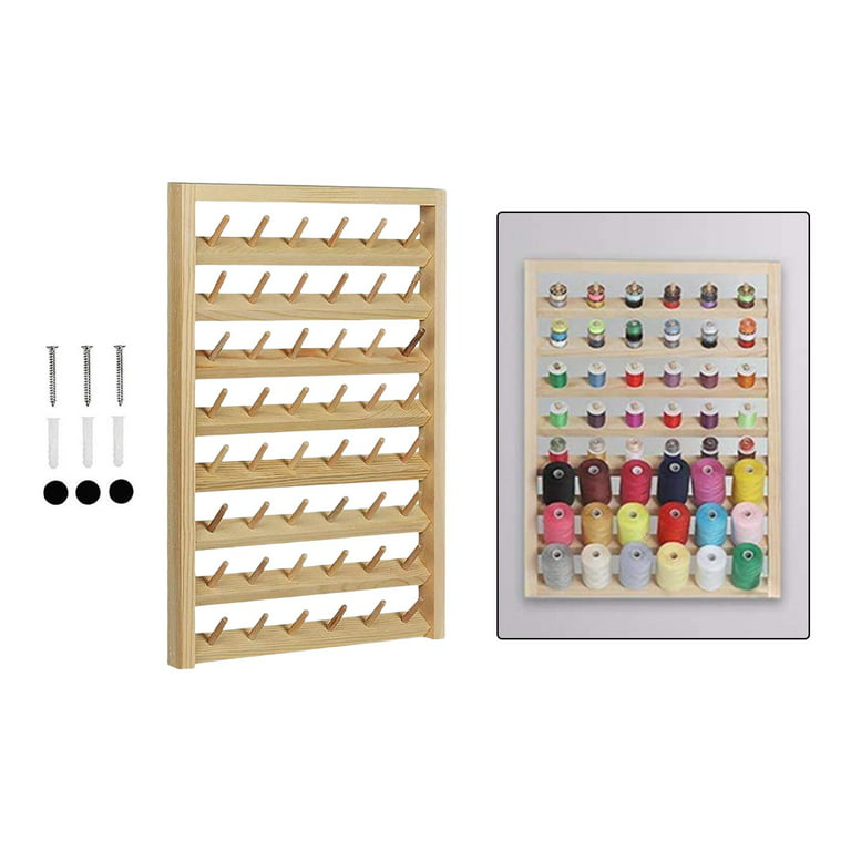 Thread Holder Wall Mount 54 Spools Sewing Thread Rack Embroidery Thread  Organizer Rack Sewing Thread Holder White with Hanging Tools for Quilting
