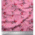 thumbnail image 1 of Soimoi Moss Georgette Fabric Leaves, & Rose Floral Printed Craft Fabric by The Yard 42 Inch Wide, 1 of 1