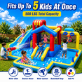 thumbnail image 3 of Neche Inflatable Water Slide with 550W Blower, Bounce House with Dual Slides, Splash Pool, Backyard Water Park for Kids Ages 3-8, 500 lbs Capacity, 3 of 7