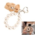 thumbnail image 2 of RUISINERY Fashionable Sturdy Plush Lovely Bear Keychain With Pearls Chain Soft and Stylish Accessory for Bags and Keys Ornament, 2 of 8