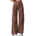 thumbnail image 1 of Pantalons Cargo Décontractés pour Femmes, Taille Trois Poches, 1 of 6