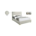 thumbnail image 2 of Meridian Furniture Crosby Beige Linen Textured Fabric Queen Bed, 2 of 16