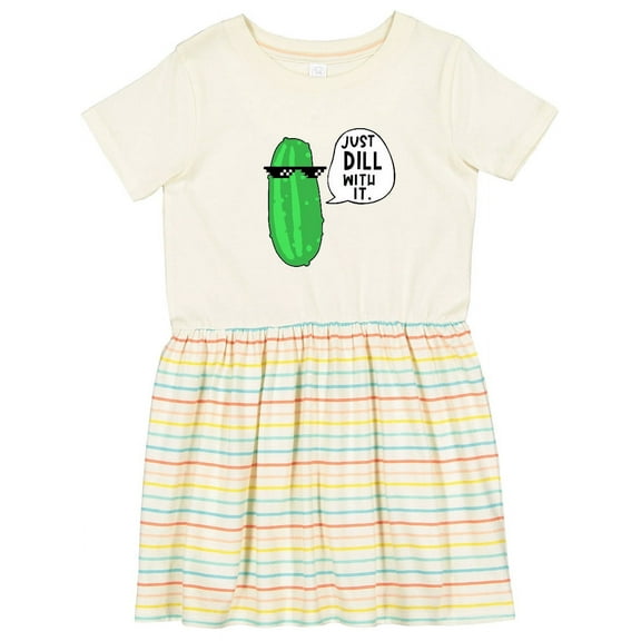 Inktastic Just Dill with It Chill Dill Pickle in Sunglasses Girls Toddler Dress