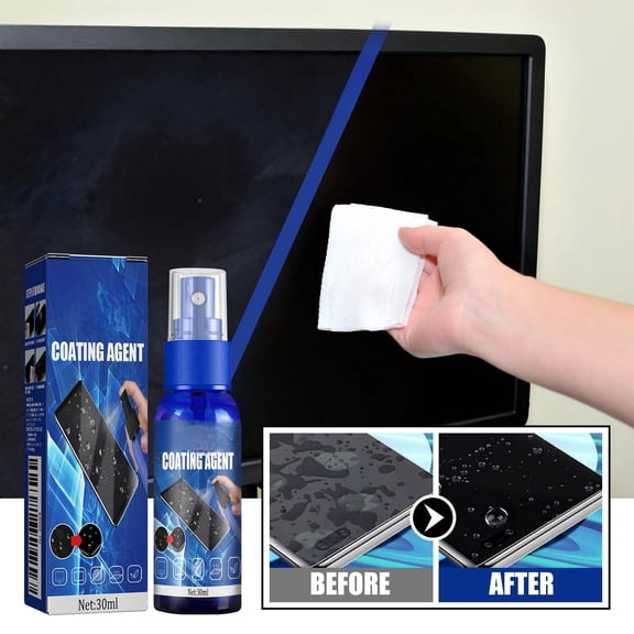 Screen Protector Spray, Screen Cleaner Kit, Universal for Phone Laptop TV Car Monitor, 30ml