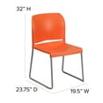 thumbnail image 6 of Emma + Oliver Home and Office Guest Chair Orange Full Back Contoured Sled Base Stack Chair, 6 of 13