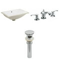 thumbnail image 1 of 20.75-in. W CUPC Rectangle Bathroom Undermount Sink Set In White - Chrome Hardware - Overflow Drain Incl. AI-13259, 1 of 9