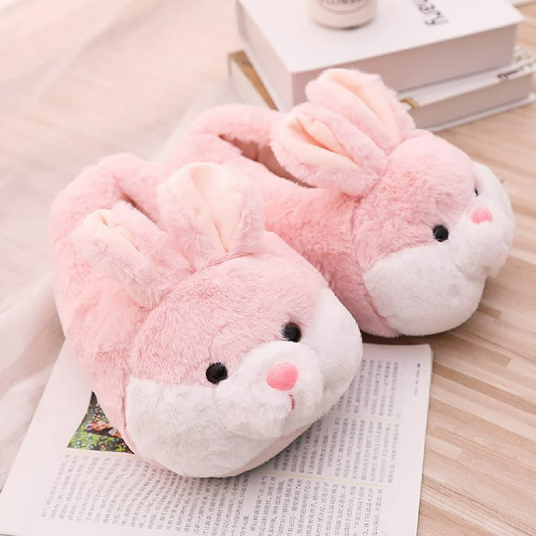 PIKADINGNIS Women's Bunny Slippers Gifts Funny Animal Bunny Plush Slippers -