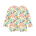 thumbnail image 3 of CCRFTGI Cute Shirts for Girls Size 7 3/4 Sleeve Fruit Print Girls Clothes Tee Tops Summer Trendy Soft Lightweight Crew Neck Shirts Multicolor 5-6 Years, 3 of 4
