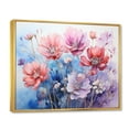 thumbnail image 2 of Designart "Purple Dreamy Flowers V" Abstract Botanicals Floater Framed Canvas Wall Art, 2 of 7