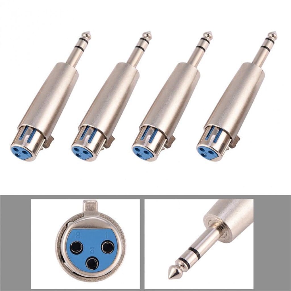 2 X 3pin XLR Female to 1/4" 6.35mm Mono Male Plug Audio Cable Microphone Adapter 