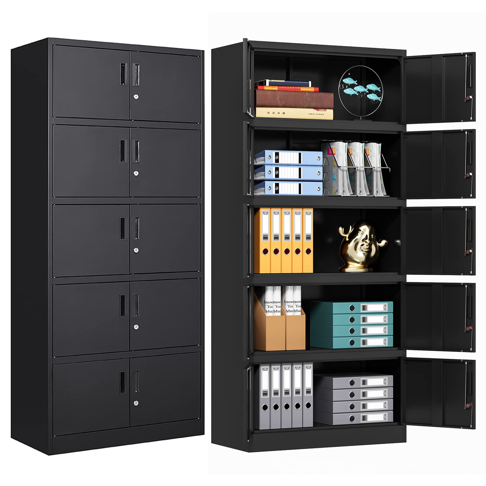 Fesbos Metal Storage with Lock, 71" Steel Locker Storage