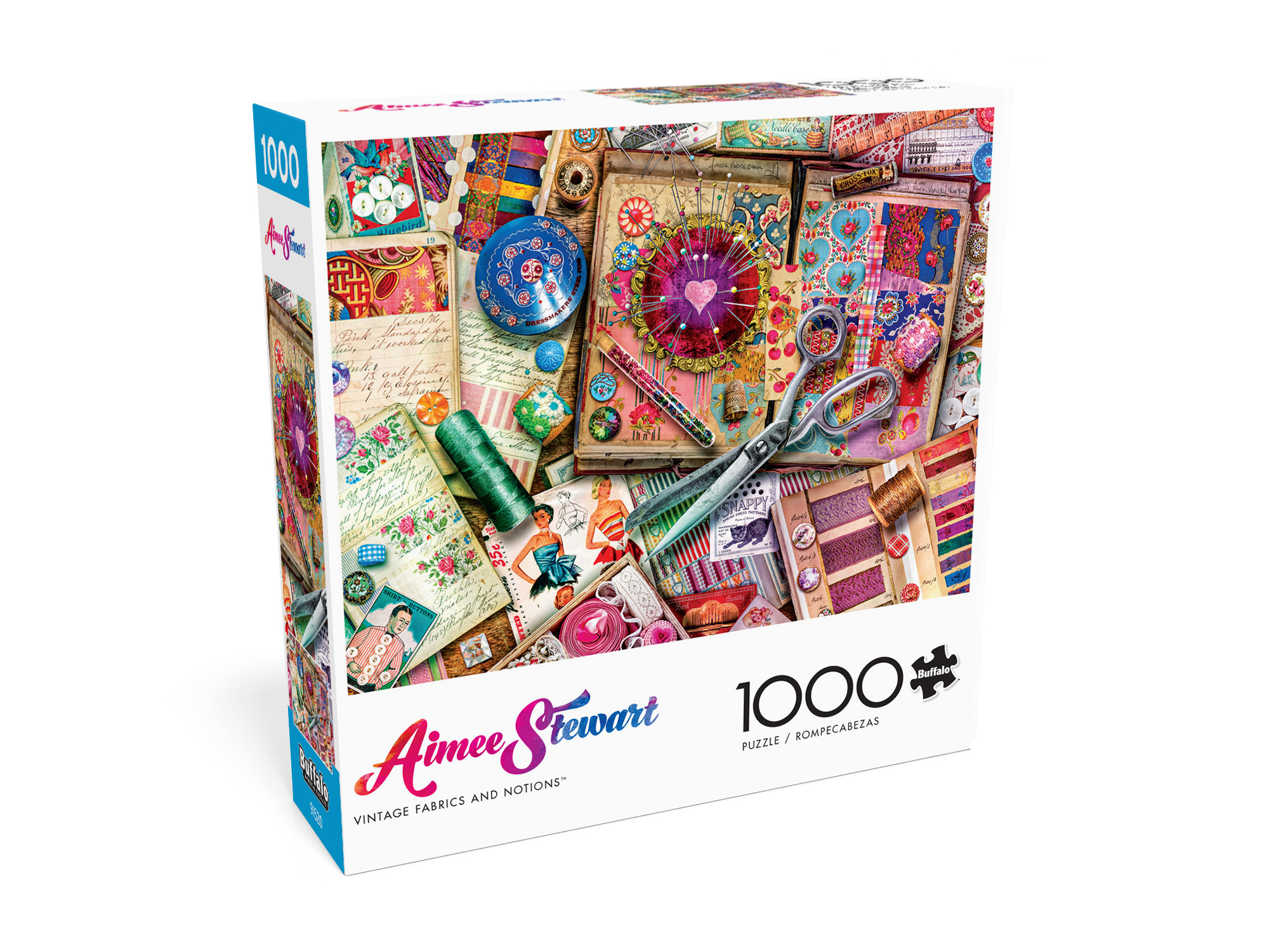 Buffalo Games Aimee Stewart - Vintage Fabrics and Notions 1000 Pieces Jigsaw Puzzle