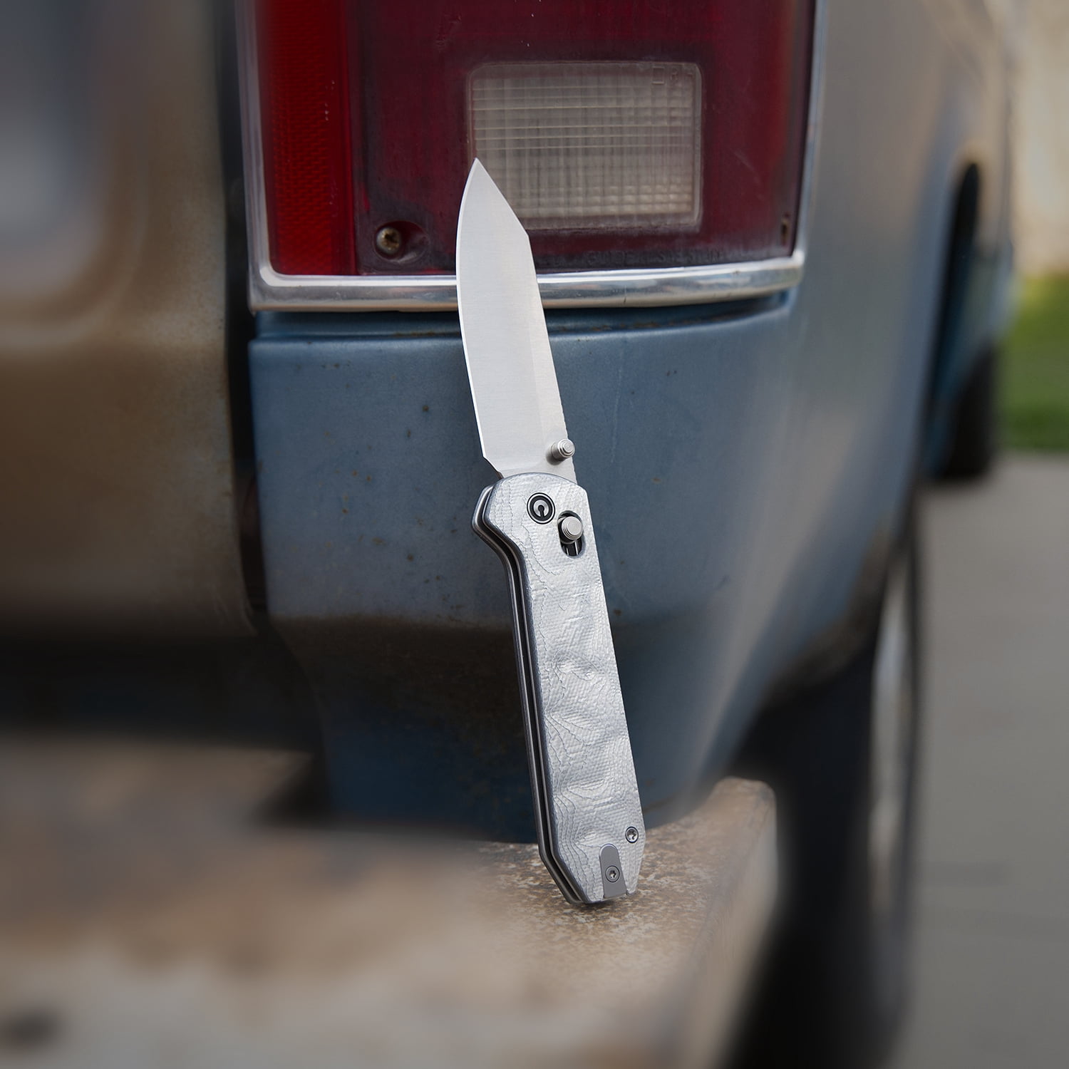 CIVIVI Over Yonder Pocket Knife Folding Knife with 3.35" Satin Finished 14C28N Blade Thumb Stud & Crossbar Lock Knife G10 With Aluminum Foil Handle C25027-2