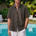thumbnail image 2 of ZVNAΖH Men's Retro Star Print Shirt, Short Sleeve Collared Button Down Top for Summer Vacation & Daily, S-5XL, 2 of 5