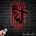 thumbnail image 2 of Handmadetneonsign Personalized American Flag Lineman Metal Wall Art LED Light, USA Flag Electric, 2 of 5