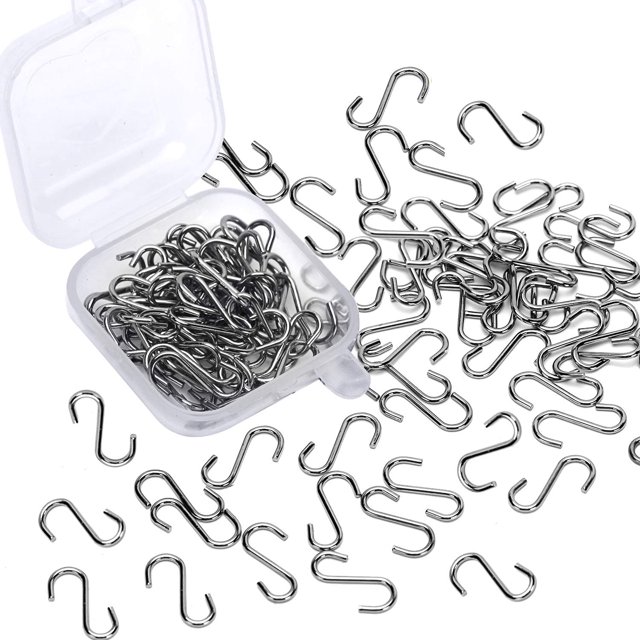 Senkary 100 Piezas Ganchos Mini S De 1/2 Pulgada Ganchos Pequeños En S Ganchos En Forma De S De Acero Inoxidable Para Manualidades, Joyas Y Colgantes (Plata)