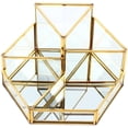 thumbnail image 3 of Organizador de maquillaje Bandeja organizadora de belleza Soporte para cepillos de joyería Oro, Caja de cosméticos de vidrio, Bandeja decorativa transparente Ormromra MZQ-0565, 3 of 8
