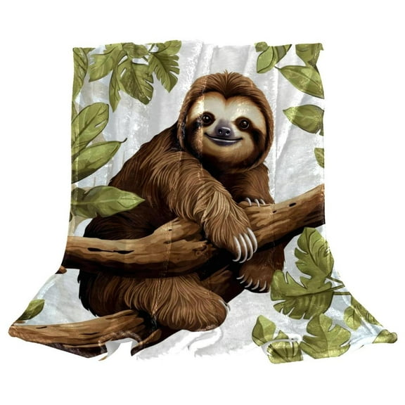 Sloth Animal Soft Throw Blanket Cozy Fleece Sofa Bed Couch Blankets for Winter & All Season, 40x60 inches