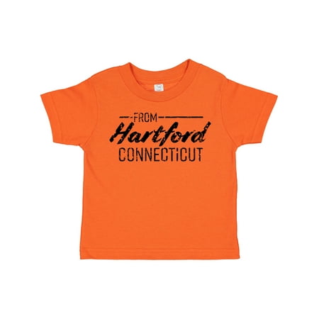

Inktastic From Hartford Connecticut in Black Distressed Text Gift Toddler Boy or Toddler Girl T-Shirt
