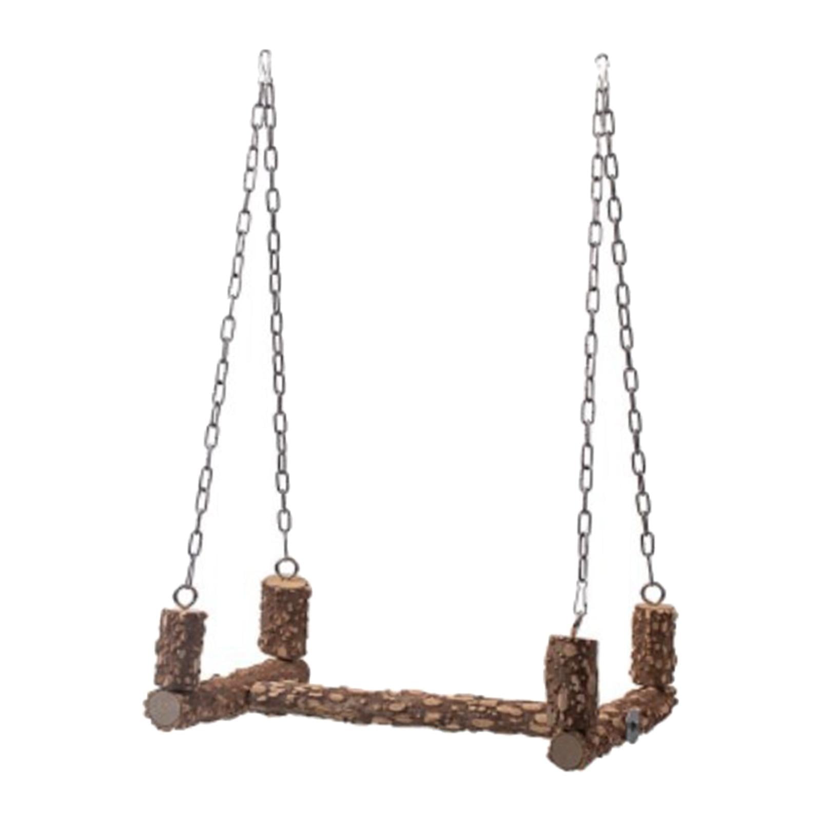 Bvdfgk Parrot Wooden Stand Swing Cage Hanging Chewing Bite Perch Bird Toy Swinging Toys