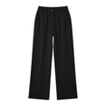 thumbnail image 6 of ZHYou No Boundarie Straight Leg Sweatpants for Women Drawstring Elastic High Waist Loose Fit Trousers with Pockets,Black,Size M, 6 of 6