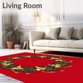thumbnail image 2 of ODIKA 4' x 6' Machine Washable Non-Slip Area Rug, Art Nouveau feather High Traffic Rug, Red, 733556, 2 of 7