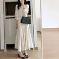 2023 Autumn New style socialite tea break French dress highgrade white