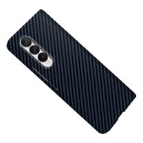 Dteck For Samsung Galaxy Z Fold4,Shockproof Carbon Fibre Texture Slim Hard Phone Case Cover,Blue