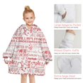 thumbnail image 6 of Red Baseball Terms Pattern Blanket Hoodies for Kids 6-13YR Oversize Wearable Blanket Hoodies for Boys Girls Teens, 6 of 7