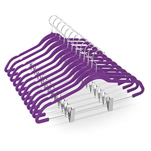 Zober Velvet Skirt Hangers (20 Pack) Non Slip Velvet Pants Hangers with