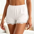 thumbnail image 6 of Womens Slip Shorts for under Dresses Elastic Waist Lace Trim Satin Bloomers Pettipants Culottes Slip Skirt, 6 of 8