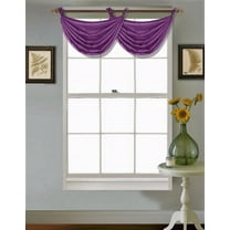 (V24) PURPLE 1PC Elegant Faux Silk Swag Waterfall Bronze Grommets Dressing Valance, 55" X 24" Inch