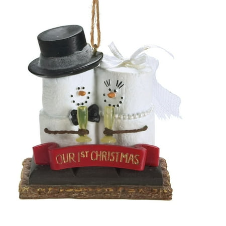 Mini Resin Ornament - S'mores 'Our 1st Christmas' Resin Christmas Ornament