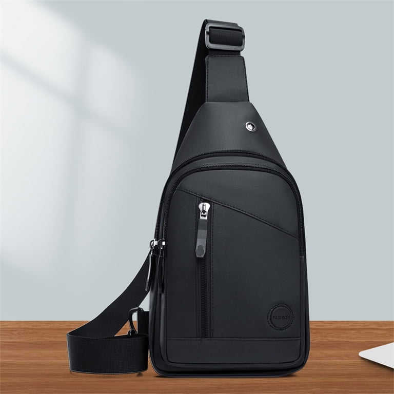 black leather sling bag backpack Polare Modern Style Shoulder Men’s Travel/Hiking Daypack with Full Grain Italian and YKK Zippers while the top buckle closure ensures the security of your belongings Seoky Rop Men Leather Sling