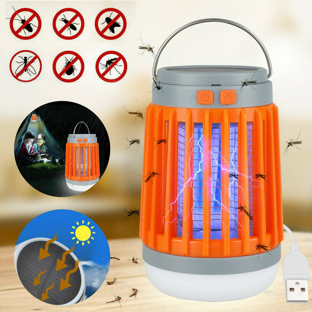 Solar Powered Outdoor Mosquito Fly Bug Insect Zapper Killer Trap