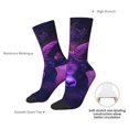 thumbnail image 4 of Fuzoiu Purple Starry Sky Antelope Print Athletic Crew Socks for Men & Women,Casual Crew Socks,Above Ankle Crew Socks for Business, Casual, 4 of 6