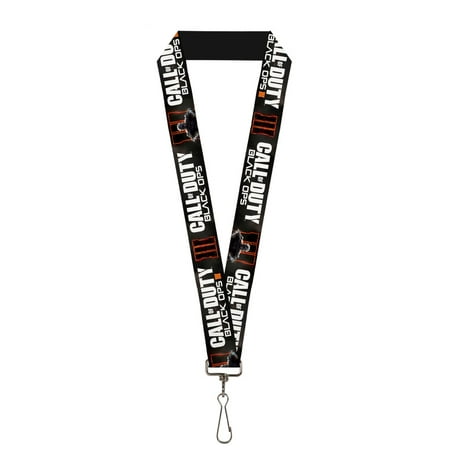 Call Of Duty Black Ops Iii Soldier Molten Trey Logo Black White Orange Lanyard 1.0 Wide