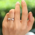 thumbnail image 3 of Bow Jewel Pear Cut 2.26 Ct VVS1/D Diamond Infinity Twisted Rings - 14K White Gold Plated Wedding Ring - Two Stone Engagement Toi Et Moi Rings for Women's - Cross Over Shank Engagement Ring for Her, 3 of 7