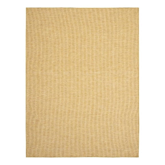 Maklaine 9' x 12' Yellow Modern Indoor/Outdoor Rug Polypropylene