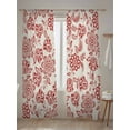 thumbnail image 5 of Sheer Curtains 84 inches Long, Abstract Paisley Pattern Retro Ethnic Red Flower Light Filtering Sheer Window Curtains Rod Pocket Voile Drapes for Bedroom Living Room, 52"W x 84"L 2 Panels, 5 of 7