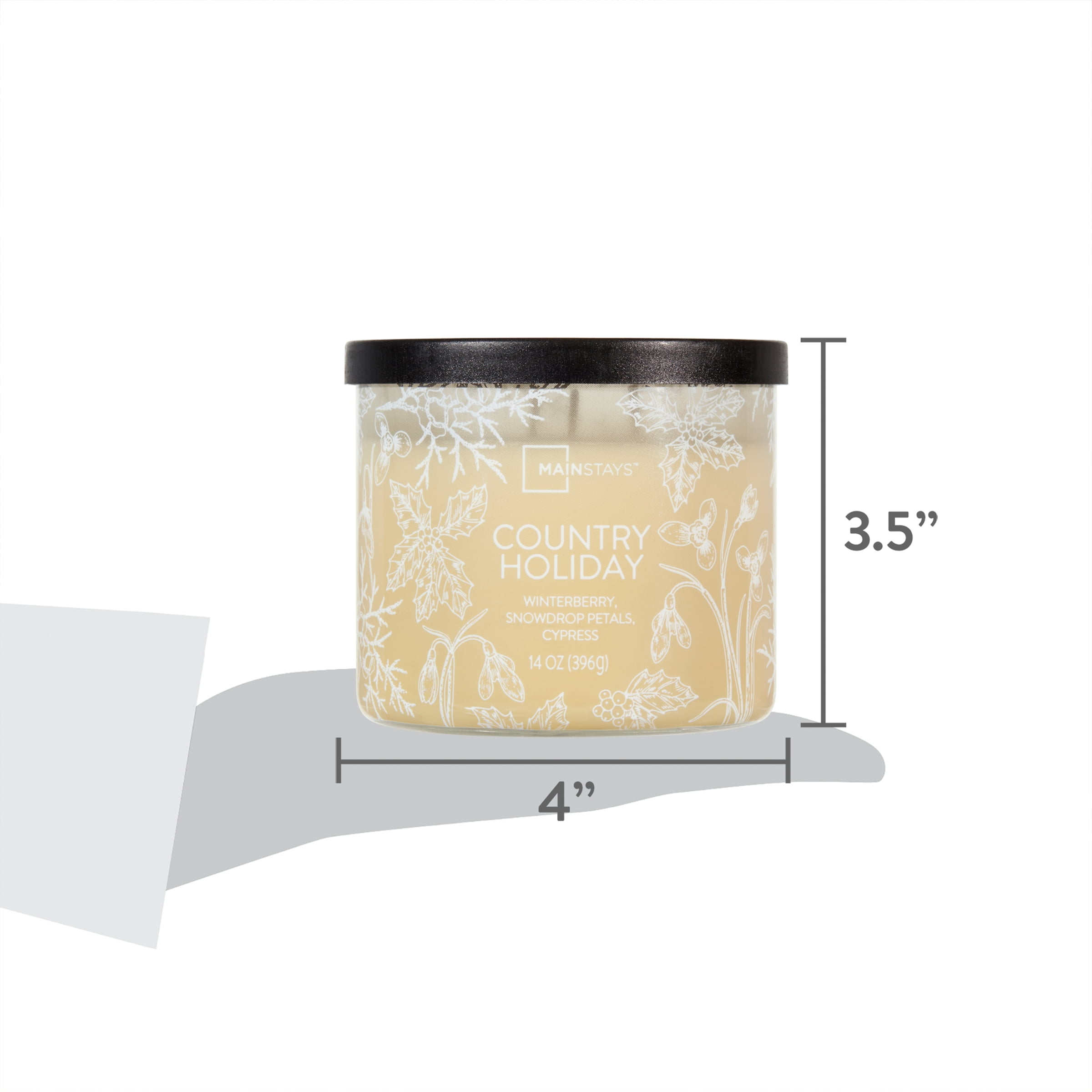 (4 pack) Mainstays 3-Wick Ombre Wrapped Country Holiday Scented Jar Candle, 14 oz