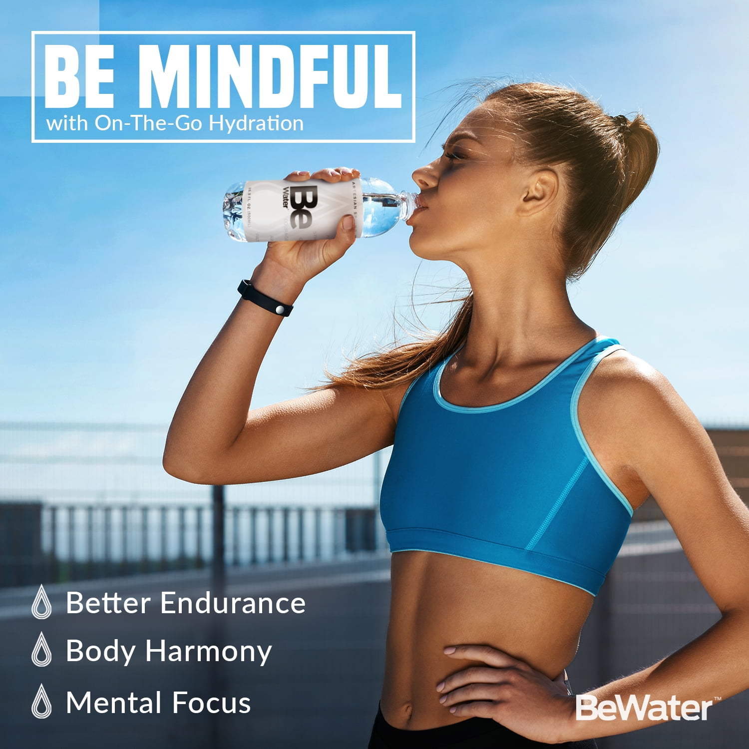 Be Water Artesian (4 cases of 6) from Natural Blue Ridge Mtn Wells & Pure Artesian Springs - Naturally Flowing, Safe Ionized Premium Bottled Drinking Agua Embotellada/Safe BPA Free Hydration