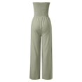 thumbnail image 4 of Women Solid Ruffle Lace Sleeveless Lace Up Jumpsuit Medium Length Straight Trousers Jumpsuits Suitable for Various Occasions, 4 of 4