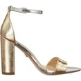 thumbnail image 6 of Sam Edelman Yaro Gold Leaf/Soft Silver Ankle Strap Block High Heeled Sandals (Gold Leaf/Soft Silver, 11), 6 of 6