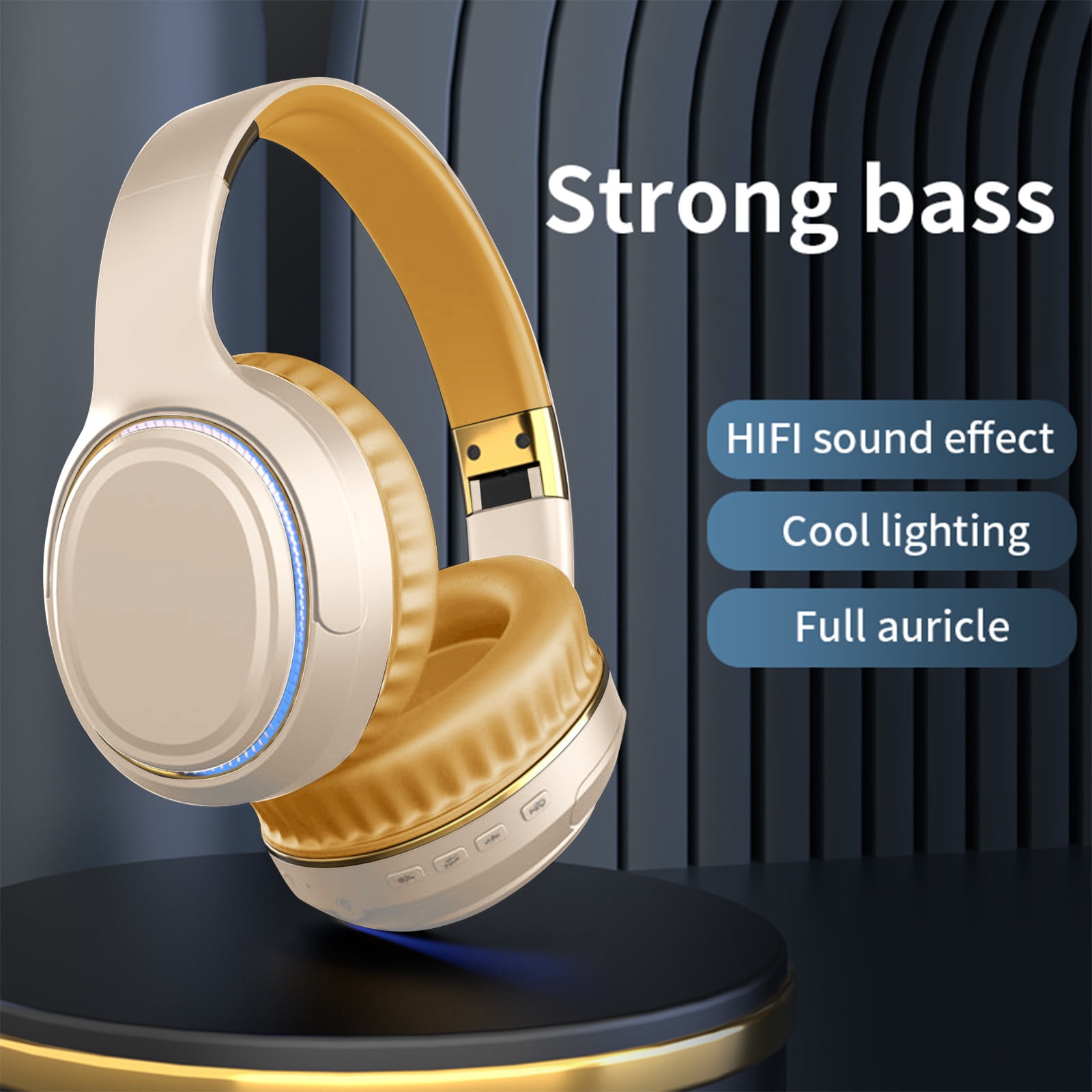 Active Noise Cancelling Headphones 100H Playtime Wireless Over Ear Bluetooth Headphones with Deep Bass Fast Charging Light Weight Comfort Earcups Headsets for Travel Home Office Phone PC,Khaki