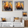 thumbnail image 4 of Designart "Colorful Hippo Harmony in Yellow" Animals Framed Wall Art - Yellow Hippopotamus Entryway Framed Wall Art Print, 4 of 6