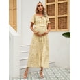 thumbnail image 4 of Yesfashion Wholesale Maternity Dress Summer Ruffle Short Sleeve Square Neck Smocked Midi Dress Baby Shower Photoshoot, 4 of 8