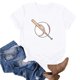 thumbnail image 1 of Fiudx Liquidación de Ahorros de Verano Blusa de Manga Corta con Estampado de Moda para Mujer, Divertida Camiseta con Cuello Redondo, 1 of 3