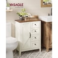 thumbnail image 1 of VASAGLE LIRY Collection - Storage Cabinet, Farmhouse Bathroom Floor Cabinet with 4 Drawers, Freestanding Storage Organizer, Barn Door, Adjustable Shelf, Rustic White, UBBK753W01, 1 of 5