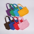 thumbnail image 3 of Muka Blank Small Canvas Tote Bag for Kids, Cotton Lunch Bag, Handheld Grocery Shopping Bag - 11.8" W x 7.9" H x 3.9" D-Coffee, 3 of 7